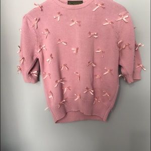 Danier Leather s/s Rose Sweater with Ribbons